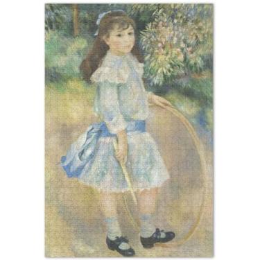 Imagem de Auguste Renoir Prints Quebra-cabeça infantil adultos 500 peças quebra-cabeça brinquedo arte duros elefante branco presentes engraçados, 50 x 35 centímetros