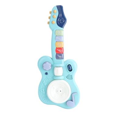 Imagem de Alomejor Guitarra de Brinquedo Infantil, Instrumento Musical Elétrico Com Plástico Leve e Som Abdom (Azul)