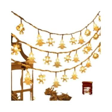 Imagem de Corda De Luzes De Natal Em Forma De Bastão De Doces, Papai Noel, Bonec