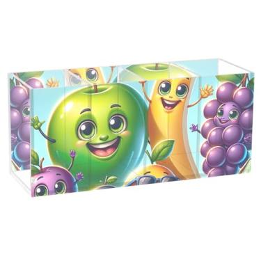 Imagem de TSENQUE Porta-canetas engraçadas e personalizadas com desenhos animados, para arte em acrílico, porta-copos, pincéis de maquiagem, materiais de escritório