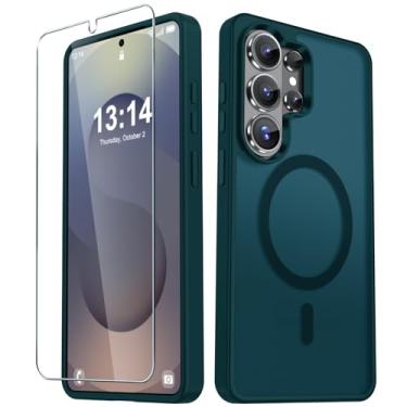 Imagem de YENAPOON Capa para celular Samsung Galaxy S26 Ultra, capa magnética fosca [atualizada em 2026] com 1 protetor de tela, suporte para MagSafe, proteção militar à prova de choque, parte traseira fosca