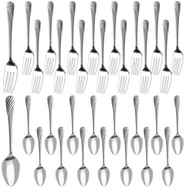 Imagem de LECEHIVO Conjunto de talheres com 300 garfos e colheres, 150 garfos, 150 colheres de aço inoxidável, conjunto de garfo e colher para casa, restaurante, cozinha, lava-louças, suprimentos