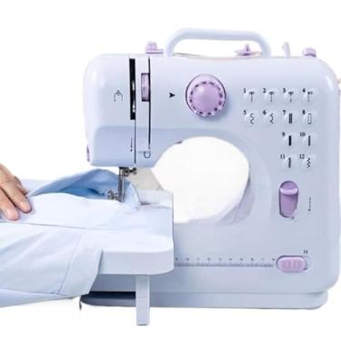 Imagem de Máquina de Costura Elétrica Portátil Bivolt com LED 12 Pontos e Pedal – Dupla Velocidade para Uso Doméstico (Grande)