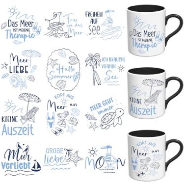 Imagem de XRTHGS 12 peças de adesivos UV DTF estilo plotter alemão UV DTF adequado para canecas, óculos, cadernos, computadores, mesas e cadeiras, etc. para criatividade DIY, papel de transferência de alta