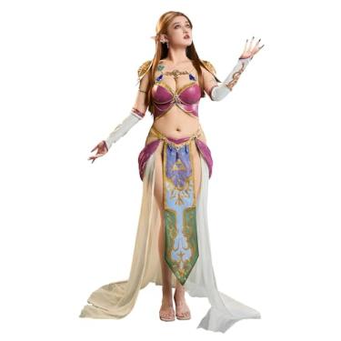 Imagem de Mobbunny Fantasia feminina de princesa cosplay anime vestido de dança lingerie sexy top curto com calcinha e fita (GG)