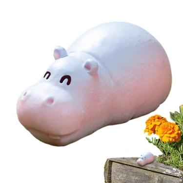 Imagem de Estátua de hipopótamo, estatueta de hipopótamo | Artesanato de estatueta exclusivo | Estátua minúscula do da resina para a decoração da tabela, ornamento animal multifuncional do painel