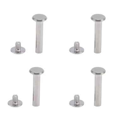 Imagem de Yinhing 50 Conjuntos de Parafusos Chicago M3.5 4,5x22x9mm Rebites Redondos Planos de Aço Inoxidável para Artesanato Em Couro, Projetos de Costura, Acessórios de Artesanato DIY, Design de Moda, Roupas e Decoração de Casa