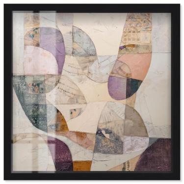 Imagem de Soft Geometric Shapes III Shadowbox Print Modern Wall Art por Art Remedy, moldura preta, 63 x 63 cm