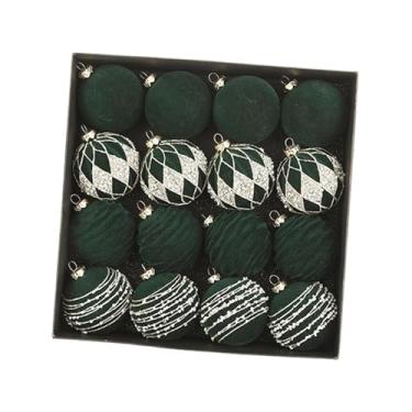 Imagem de Nishiyuenyi 16 Enfeites de Natal em Formato de Bola para Pendurar, Pingentes para Brincos, Material Aveludado, Inquebráveis, Reutilizáveis, Construção Robusta, Verde, Tamanho real