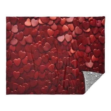 Imagem de CEBUGI Cobertor de flanela quente macio 127 x 178 cm para sofá, cama, escritório, acampamento, viagem, dia dos namorados, corações para todas as estações