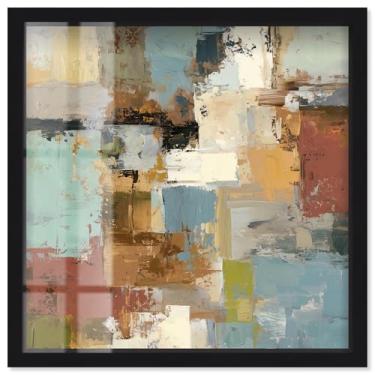 Imagem de Stone and Soil I Shadowbox Print Taupe Boho Wall Art por Art Remedy, moldura preta, 33 x 33