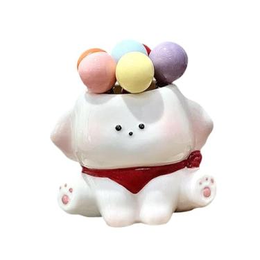 Imagem de KiBcsLic Conjunto de Garfos para Frutas com Pote de Cerâmica Puupy - Decoração Charmosa para Casa, Leves e Elegantes - Garfos para Sobremesas e Lanches da, Lenço Vermelho