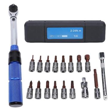 Imagem de Fafeicy Conjunto de Chave de Torque Click, 2-24 Nm 1/4 Polegada Com Catraca de 72 Dentes 15 Bits, para Bicicletas, Motocicletas e Manutenção de Equipamentos