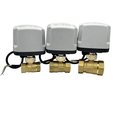 Imagem de Válvula esférica elétrica impermeável de 1/5.1 cm, 3/10.2 cm, 2.5 cm, DC12V DC24V AC220V, válvula de esfera motorizada de latão, motor de metal com válvulas bidirecionais (DN25,24VDC_CR04)