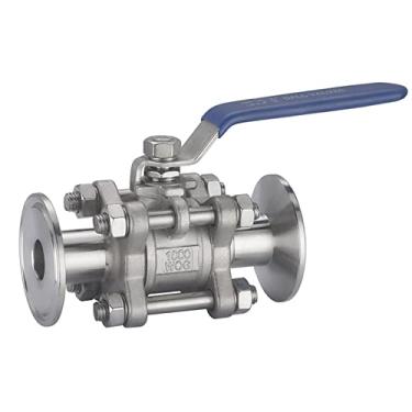 Imagem de Válvula 1/5.1 cm 3/10.2 cm 2.5 cm SS304 Válvula de esfera sanitária de aço inoxidável 3 peças tipo virola tripla válvula de esfera (1,25 polegadas)