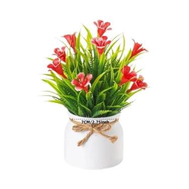 Imagem de Pequenas Flores Artificiais Em Vaso, Plantas Falsas Com Vaso Para Deco