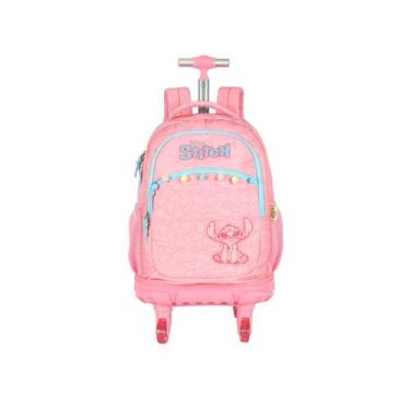 Imagem de Mochila Stitch Rodinhas Kids Disney Viagem Meninas Escolar Cor:Rosa, R