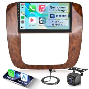 Imagem de Rádio de carro com chip Snapdragon Qual-comm de 8 núcleos 4G + 64G para Chevy Silverado Tahoe Suburban GMC Sierra Yukon 2007-2013, Rimoody Carplay Android Auto 3D modelo de carro Display GPS WiFi 9