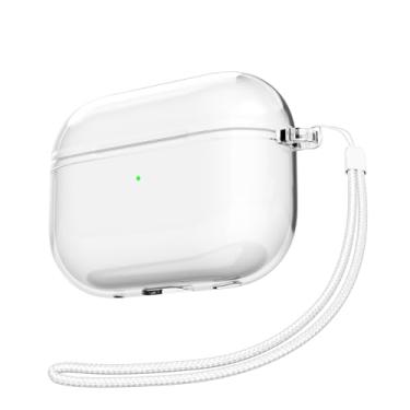 Imagem de Svanove Capa transparente para Airpods Pro 2 com alça, linda capa de plástico rígido transparente para Airpods Pro 1ª geração com corda, capas protetoras femininas Y2K TPU para mulheres e homens