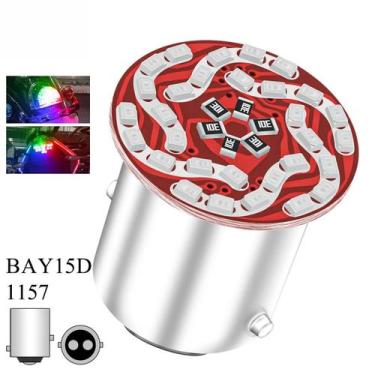 Imagem de Luz De Freio LED RGB Para Motocicleta 1157 BAY15D 30LED Estroboscópica