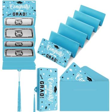 Imagem de Humyoun Porta-dinheiro de formatura 2025 para presente, porta-cartões de dinheiro para faculdade e ensino médio, material de festa de formatura, azul claro