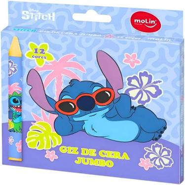 Imagem de Giz de Cera Jumbo Stitch Caixa com 12 Cores Molin Cor:Colorido, Colori