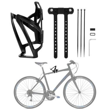 Imagem de Base para suporte de garrafa de bicicleta e suporte para garrafa PSLER, suporte para garrafa de água para bicicleta em PC com montagem sem parafusos para tubos com diâmetro de 22-45 mm (0,86'‘-1,77’')
