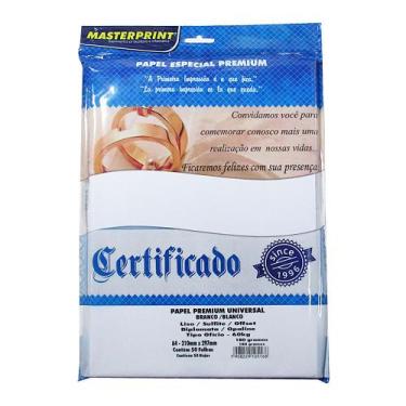Imagem de Papel Offset Opaline Liso Diplomata A4 180g Branco 50 folhas Masterpri