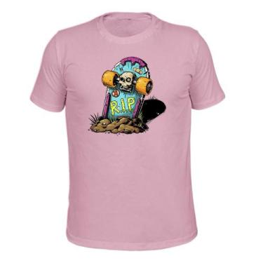 Imagem de Camiseta Plus Size T-Shirt Tecido Macio Estampada Rip Skatista, Rosa, 