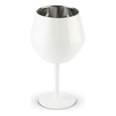 Imagem de Taça Térmica 2 em 1 para Gin e Coquetéis | Copo Duplo Removível com Tampa e Canudo, Mantém Bebida Gelada por Horas(Branco Sem tampa)