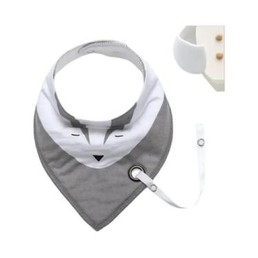Imagem de Babador Impermeável Anti-Sujeira Para Bebês Com Cadeia Para Chupeta E 