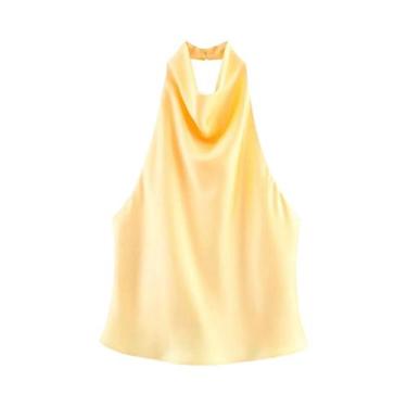 Imagem de Top Feminino Sexy Com Decote Halter E Costas Descobertas, Moda De Rua 