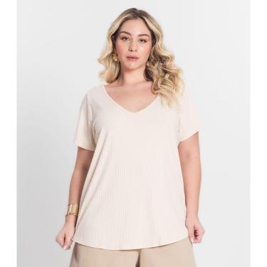 Imagem de Blusa Feminina Plus Size da Infinita Cor Bege-Feminino