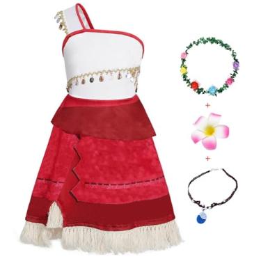 Imagem de COTRIO Vestido De Princesa Para Meninas, Roupa Infantil Crianças Pequenas, Fantasia Halloween, Roupas Vestidos Festa Aniversário Com Colar, Tamanho 5T-6T