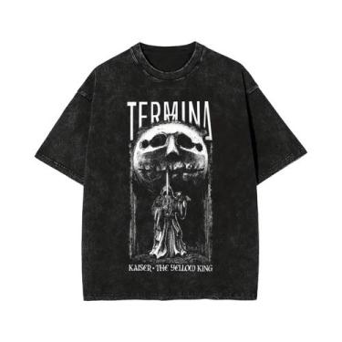 Imagem de Camisetas Oversize Hip Hop Para Homens E Mulheres, Lavadas, Fear And H