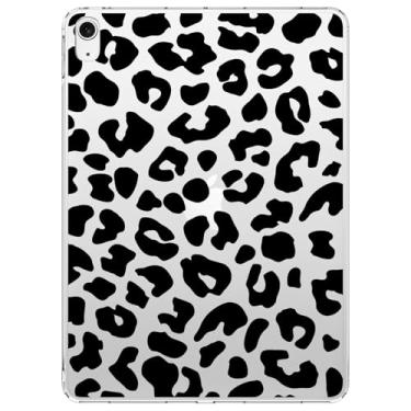 Imagem de VibrantFruitique Capa para iPad Air de 13 polegadas (M3) 2025/(M2) 2024, capa transparente com estampa de leopardo preto, fina, leve, antiarranhões, TPU (poliuretano termoplástico), capa traseira