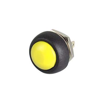 Imagem de Interruptor 2 peças PBS-33b 12 mm Interruptor sem Loc Interruptor de botão pequeno Interruptor impermeável desde a redefinição - (Cor: Amarelo)