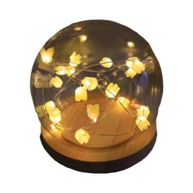 Imagem de Luz De Cordão LED Tulipa Branca Quente, Alimentada Por Bateria, Lâmpad