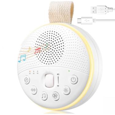 Imagem de Ruido Branco Aparelho Bebe, Aparelho Iluminado white noise, 21 sons relaxantes, Ruido Branco Portátil para Bebê, 3 Funções de Temporizador, Função memória, Perfeito para Ajudar Sono infantil