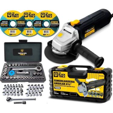 Imagem de Esmerilhadeira 750W + Kit Ferramentas 40 Peças - Preto 110V