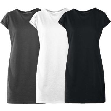 Imagem de Kit com 03 Vestidos Camisetão Feminino Mulheres  Super Estiloso - Slim