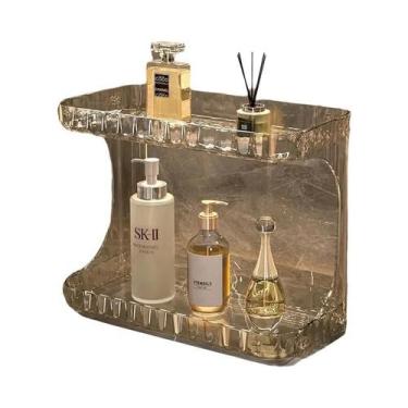 Imagem de Prateleira De Armazenamento Dupla Camada Para Banheiro, Cosméticos E C