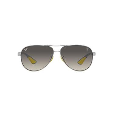 Imagem de Ray-Ban Óculos de sol feminino Rb8331m Scuderia Ferrari Collection Aviator, Gradiente prateado/cinza, 61 mm