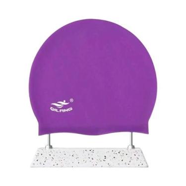 Imagem de Touca De Natação De Silicone Confortável E Impermeável Em Cores Sólida