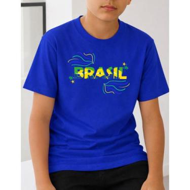 Imagem de Camiseta Algodão Infantil Estampa Brasil Confete 1010 Copa do Mundo To