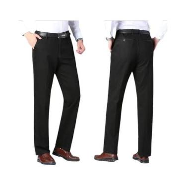 Imagem de Calças Sociais Masculinas Pretas Casuais De Corte Reto Para Outono/Pri