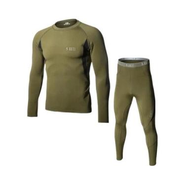 Imagem de Roupa Térmica Masculina De Inverno, Camada Base Elástica Justa Para Fi