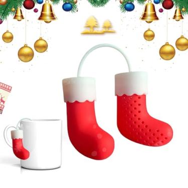 Imagem de Chá solto, mais íngreme, , adorável em forma de meia reutilizável, filtro fino de silicone multicamadas coador de chá de flores