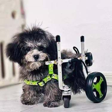 Imagem de Cadeira de rodas para cães com deficiência, apoio total à mobilidade com 4 rodas, carrinho de reabilitação de suporte de perna para suporte de perna para suporte de perna traseira, ajuda animais de