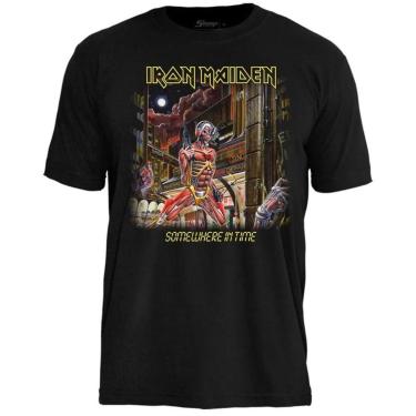 Imagem de Camiseta Stamp de Banda Iron Maiden em Algodão Manga Curta Gola Redonda Oficial-Unissex